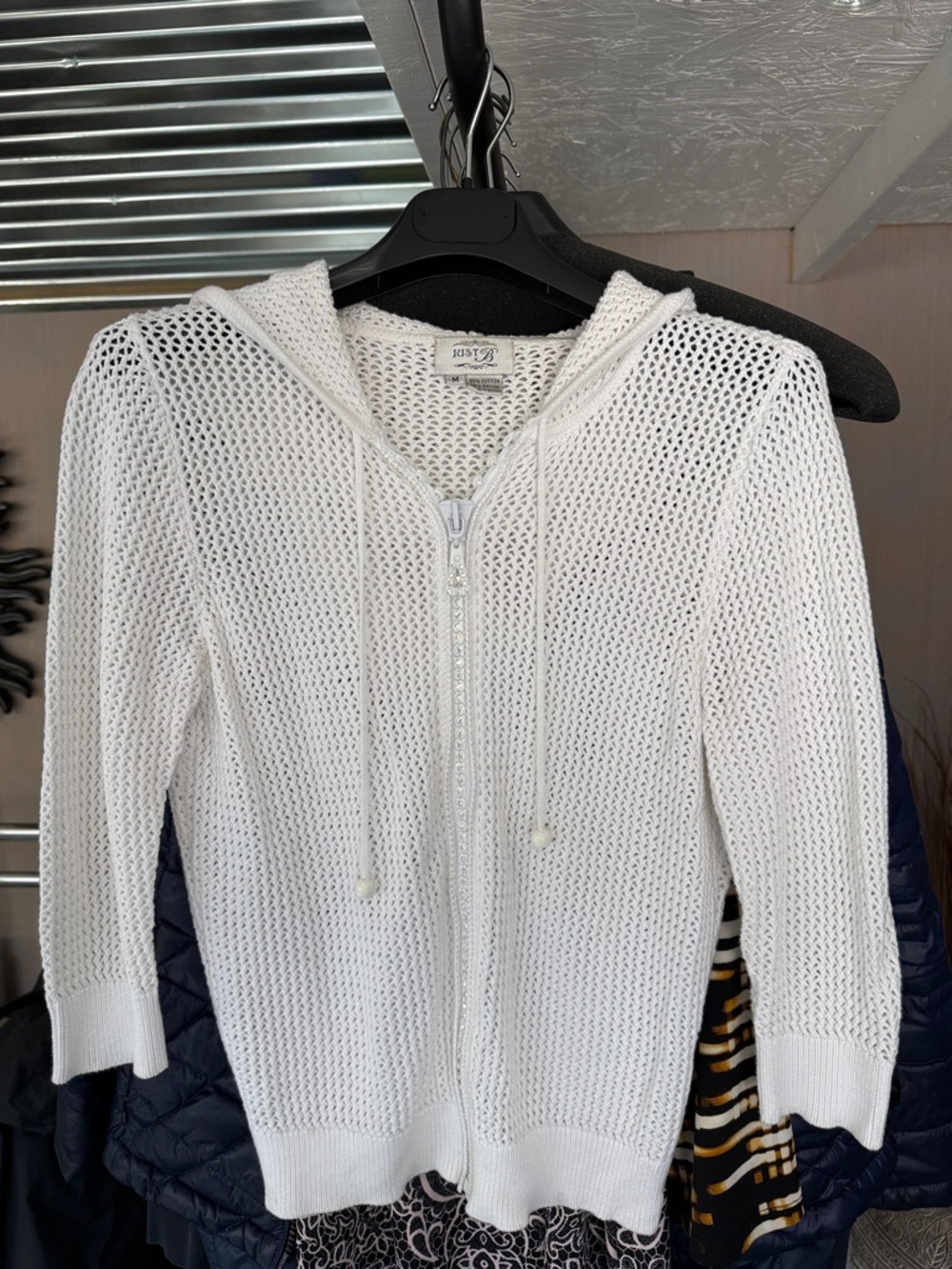 Just B Open-Knit Zip Hoodie